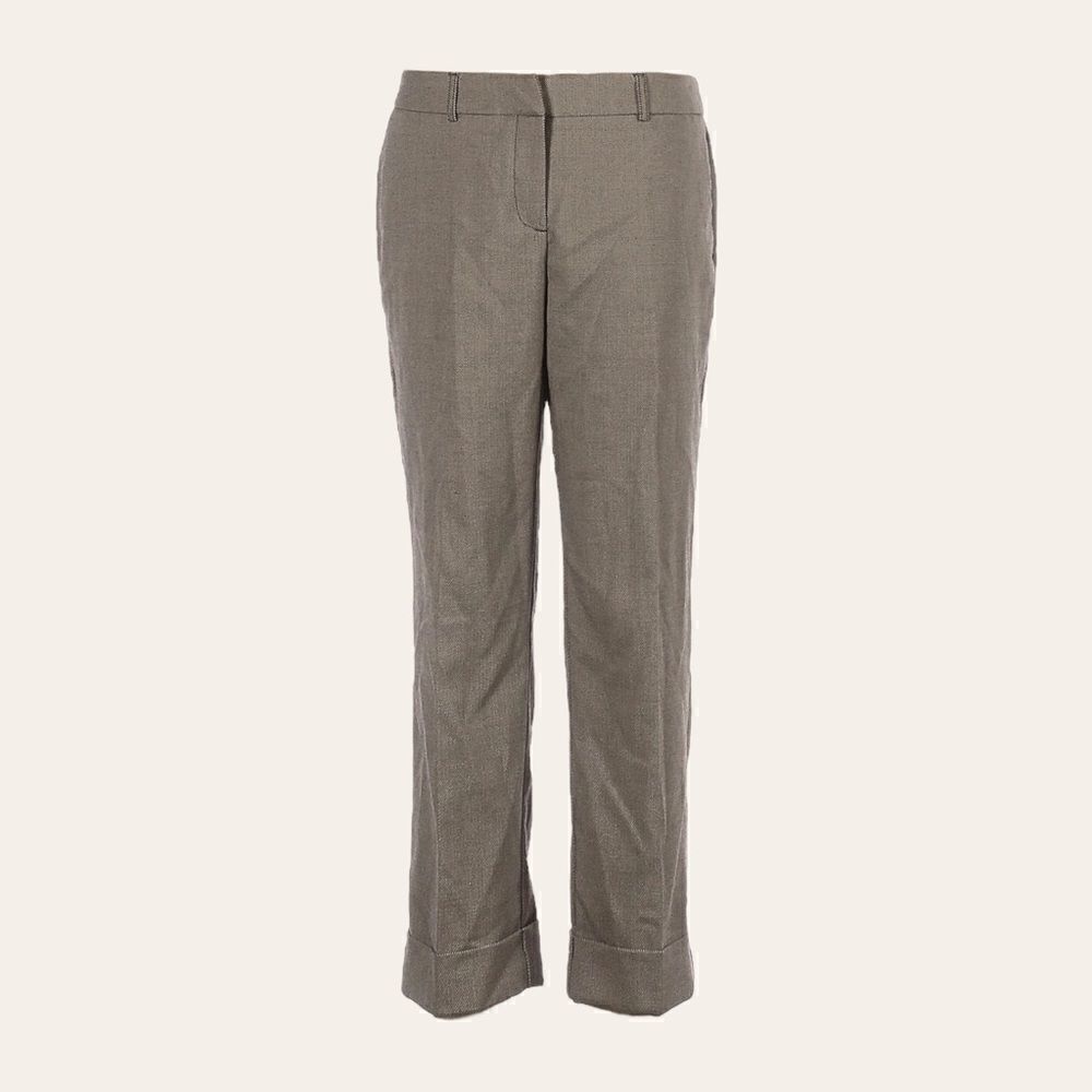 Chico’s Ultimate Fit Birdseye Brown Dot Rolled Cuffed Crop Pants Size 1 (M) NWT